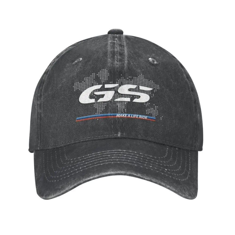 GS World Map Motorcycle Trucker Hat Adult Fashion Hats Sun Caps Fishing Hat Breathable Polyester Mesh Baseball Caps Summer