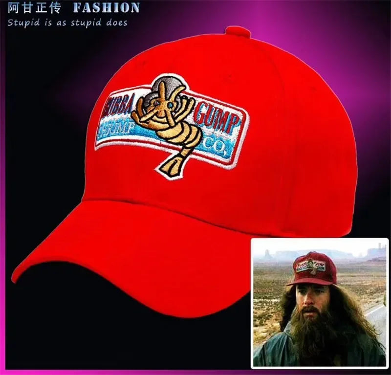 Fashion Design hat 1994 BUBBA GUMP SHRIMP Baseball cap men women Sport hats Summer Cap Embroidered casual Hat Forrest Gump caps
