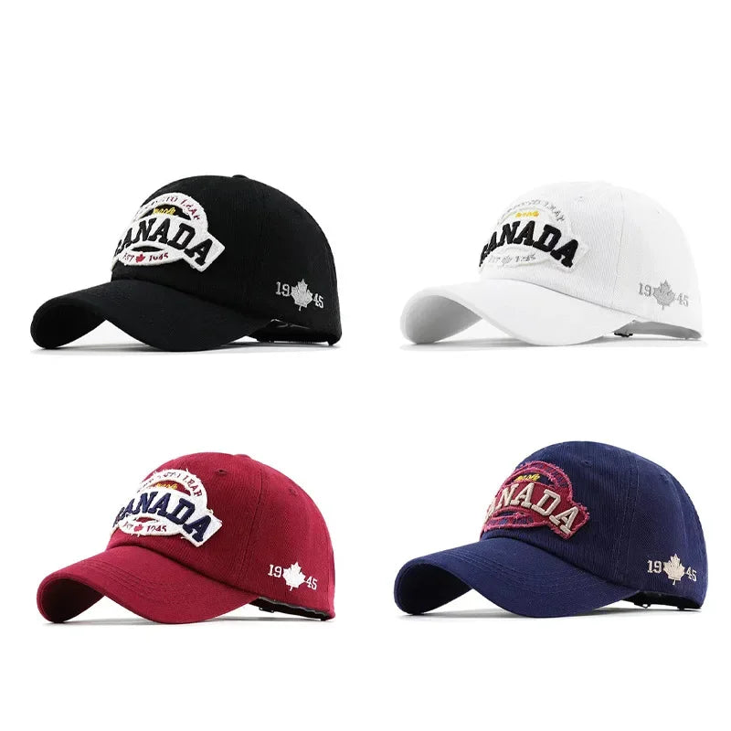 Hip Hop Cap Canada Embroidered Lettering Washed Cotton -  My Wear