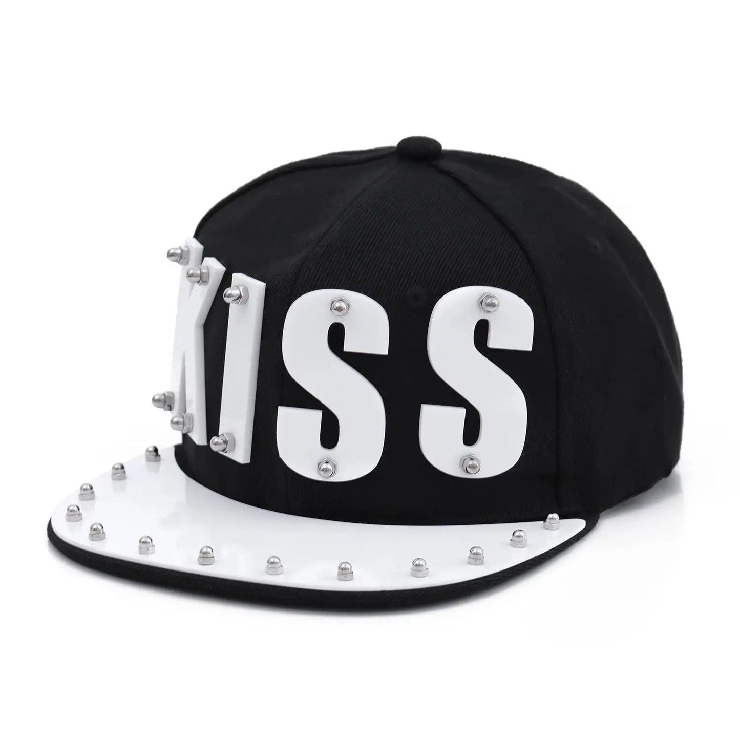 Men's KISS Sequin Letter Hip-Hop Cap - Adjustable Streetwear Hat