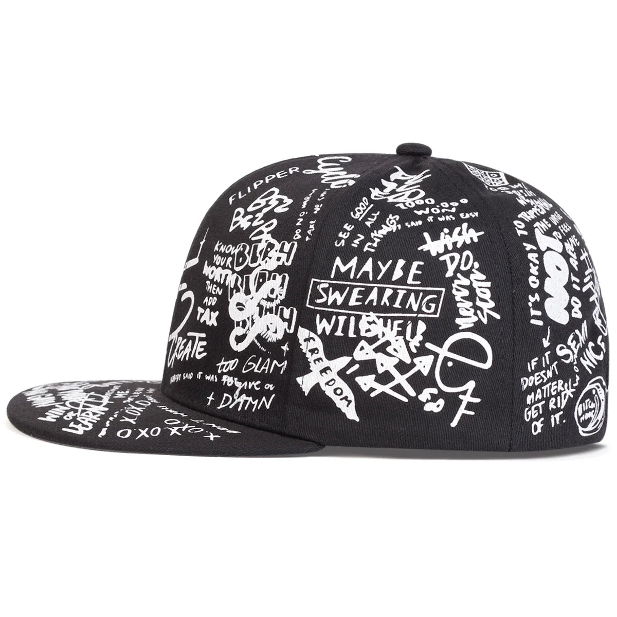Men's Letter Graffiti Hip-Hop Baseball Cap - Adjustable Streetwear Hat