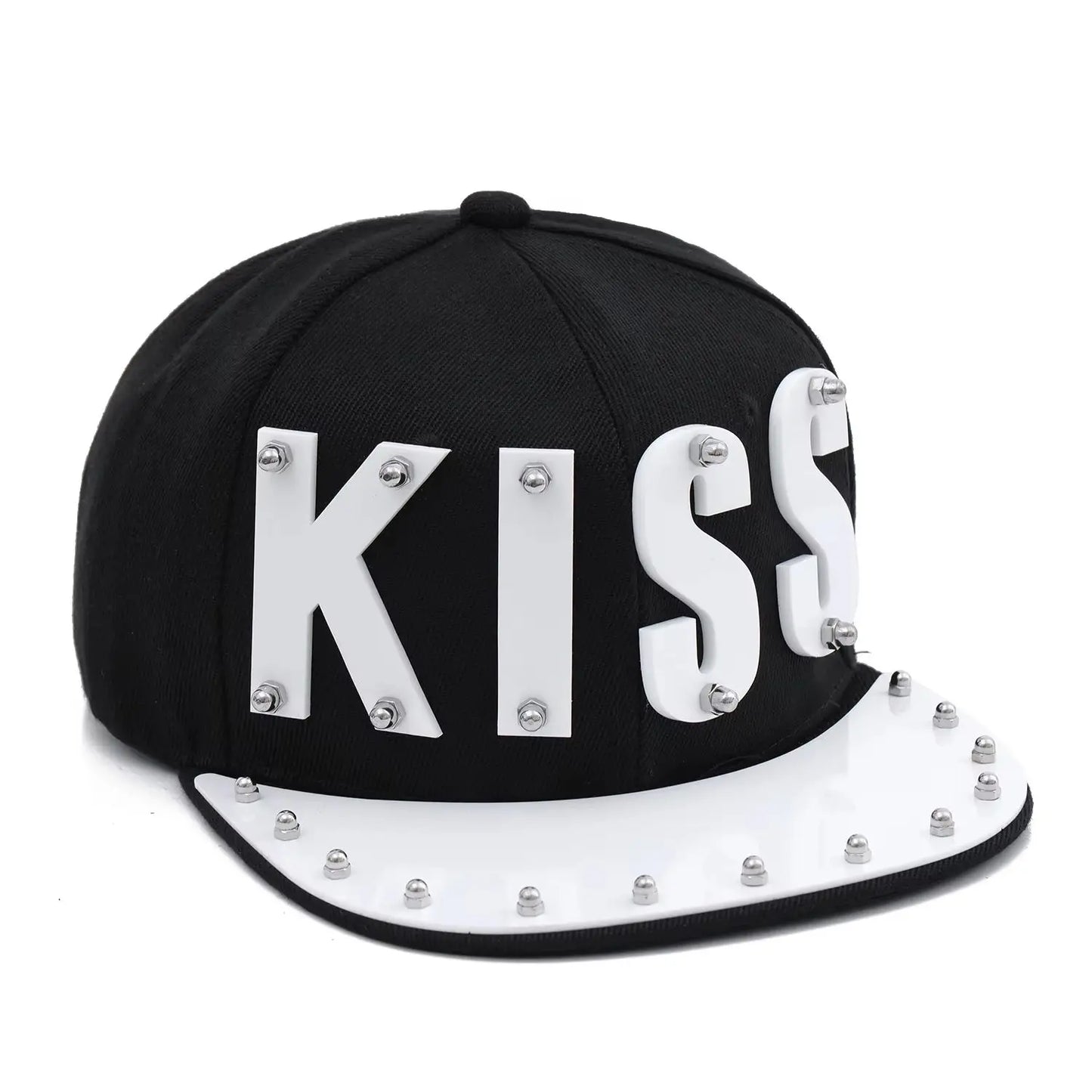 Men's KISS Sequin Letter Hip-Hop Cap - Adjustable Streetwear Hat