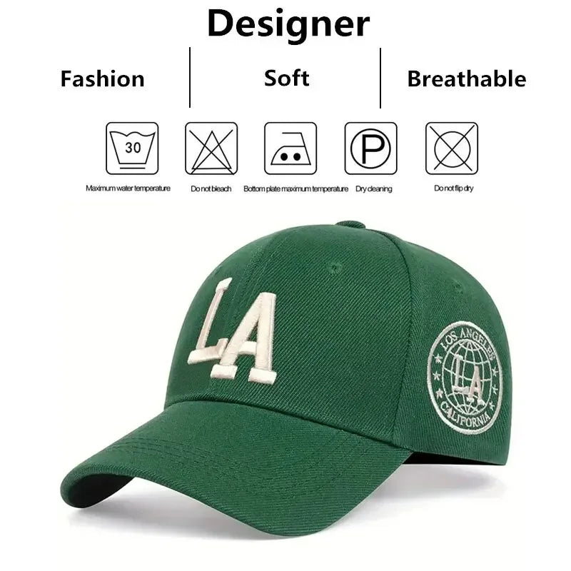 Casual Hats Sunscreen Hat LA Letter Embroidery Snapback Baseball Caps Spring and Autumn Outdoor Adjustable