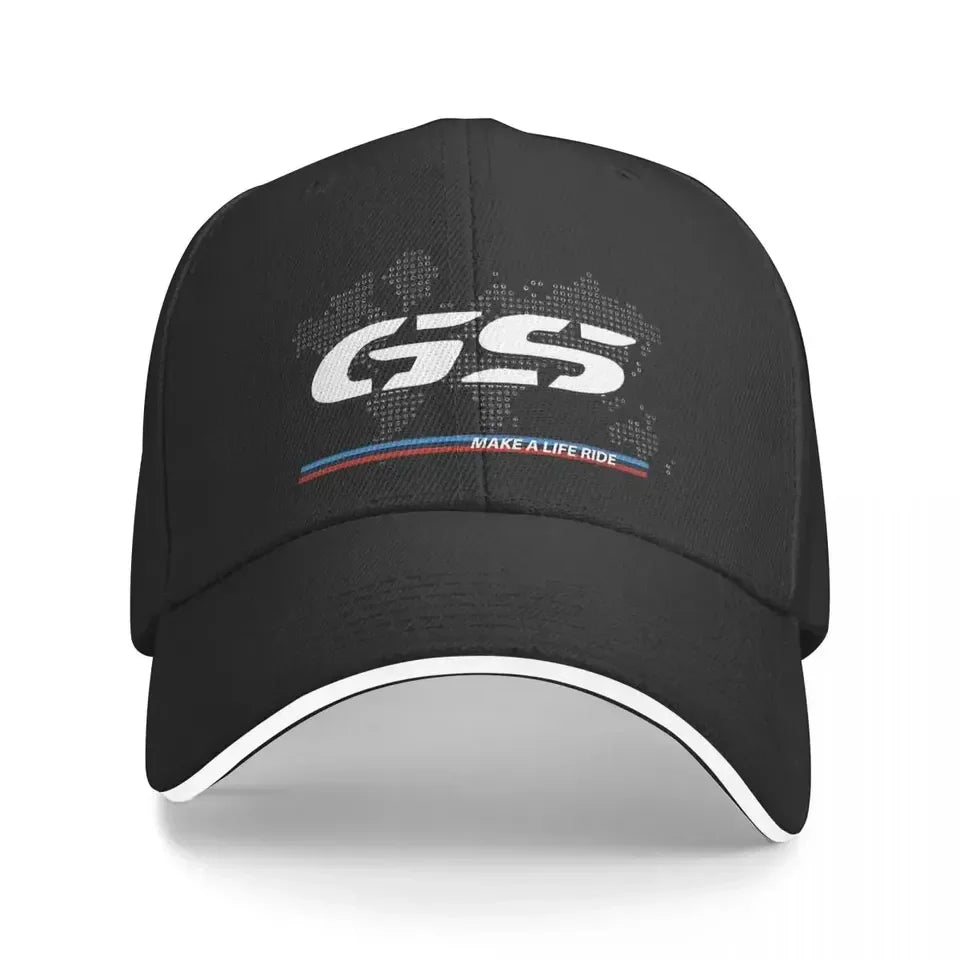 GS World Map Motorcycle Trucker Hat Adult Fashion Hats Sun Caps Fishing Hat Breathable Polyester Mesh Baseball Caps Summer