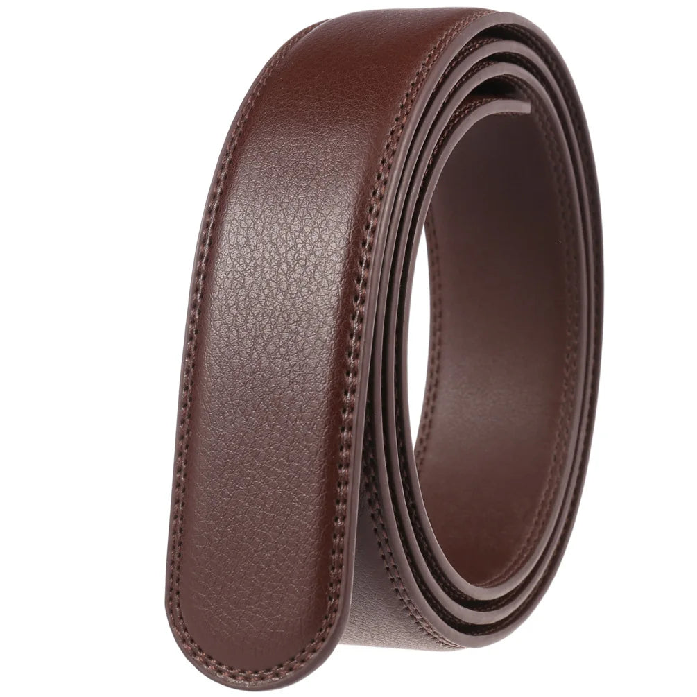 Genuine Leather Belts Without Buckle for Men Women High Quality Male Jeans Belt No Buckle for Automatic Buckle Red Blue White