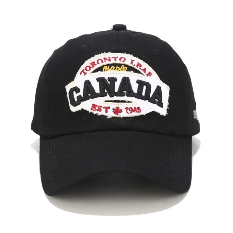 Hip Hop Cap Canada Embroidered Lettering Washed Cotton -  My Wear