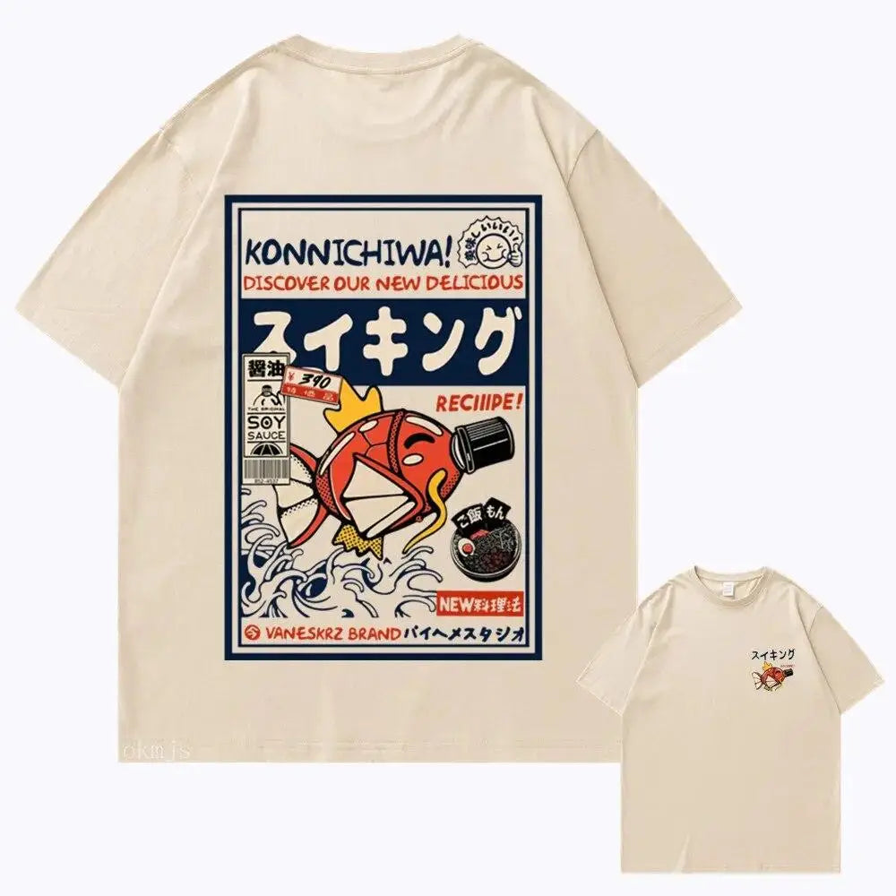 Men's Japanese Kanji Graphic T-Shirt - Harajuku Streetwear