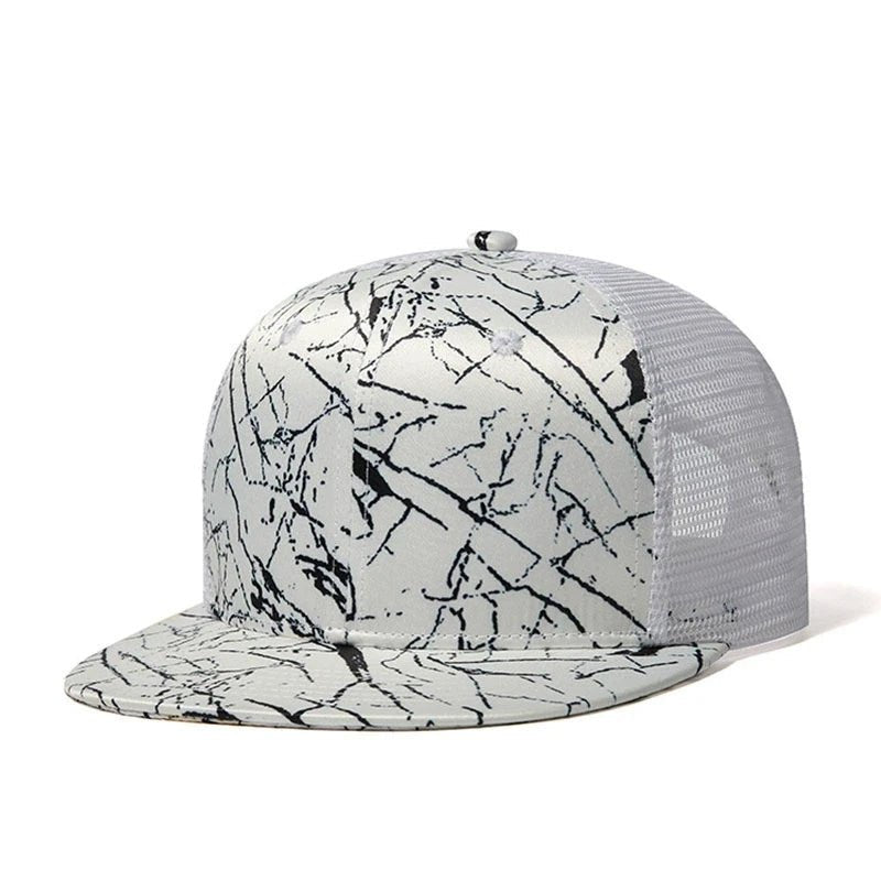 Black and White Print Flat Brim Cap – Hip Hop Heat - My Wear Clothing Co