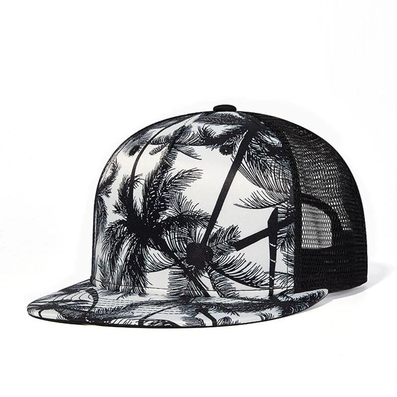 Black and White Print Flat Brim Cap – Hip Hop Heat - My Wear Clothing Co