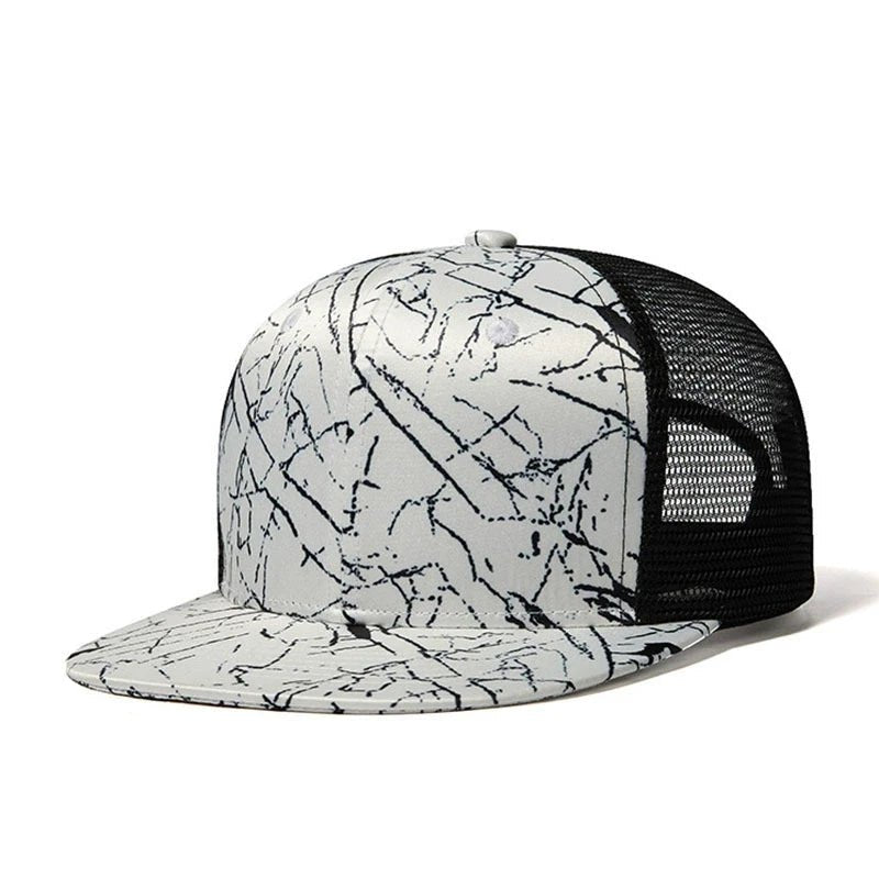 Black and White Print Flat Brim Cap – Hip Hop Heat - My Wear Clothing Co