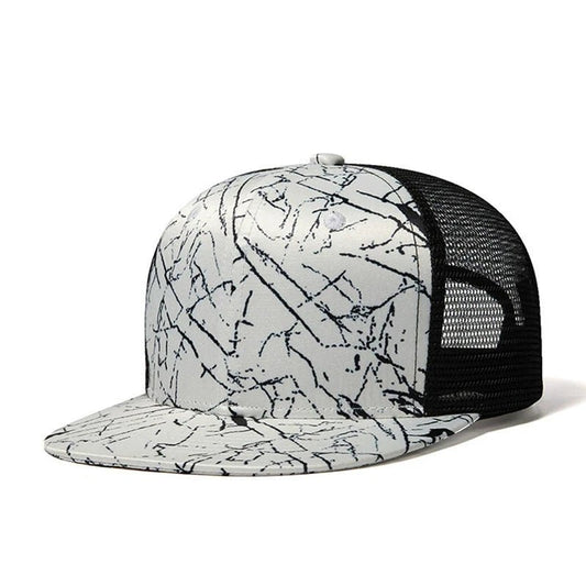 Black and White Print Flat Brim Cap – Hip Hop Heat - My Wear Clothing Co