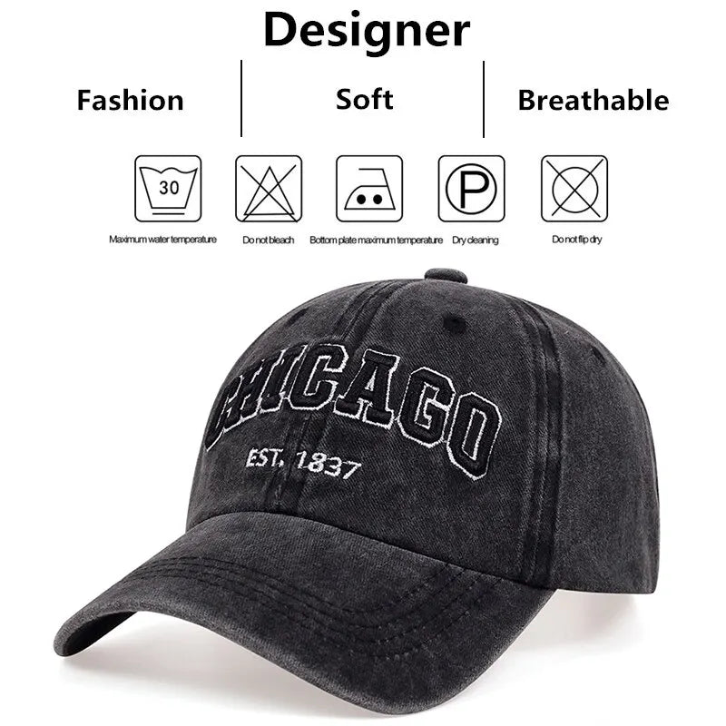 CHICAGO Letter Baseball Cap – Casual Comfort, All - Season Style - My Wear Clothing Co