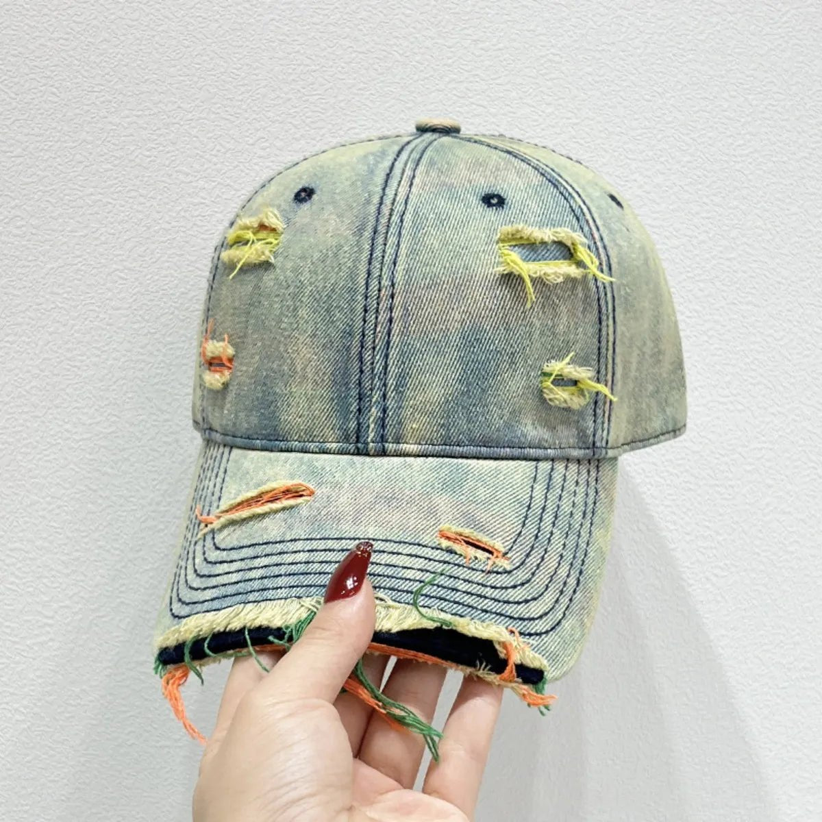 Distressed Adjustable Baseball Cap - My Wear Clothing Co