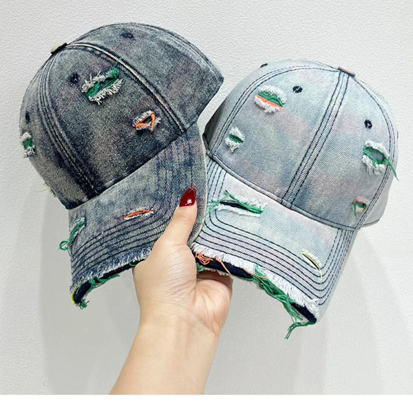 Distressed Adjustable Baseball Cap - My Wear Clothing Co