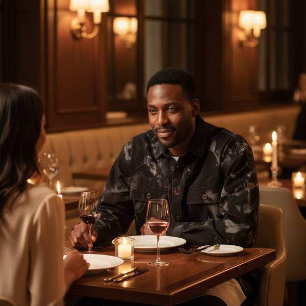 Men's Date Night Printed Button Up Long Sleeve Shirt