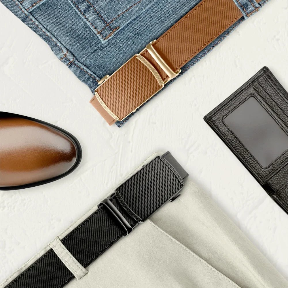Genuine Leather Belt with Automatic Buckle – Casual Elegance for Everyday Wear - My Wear Clothing Co