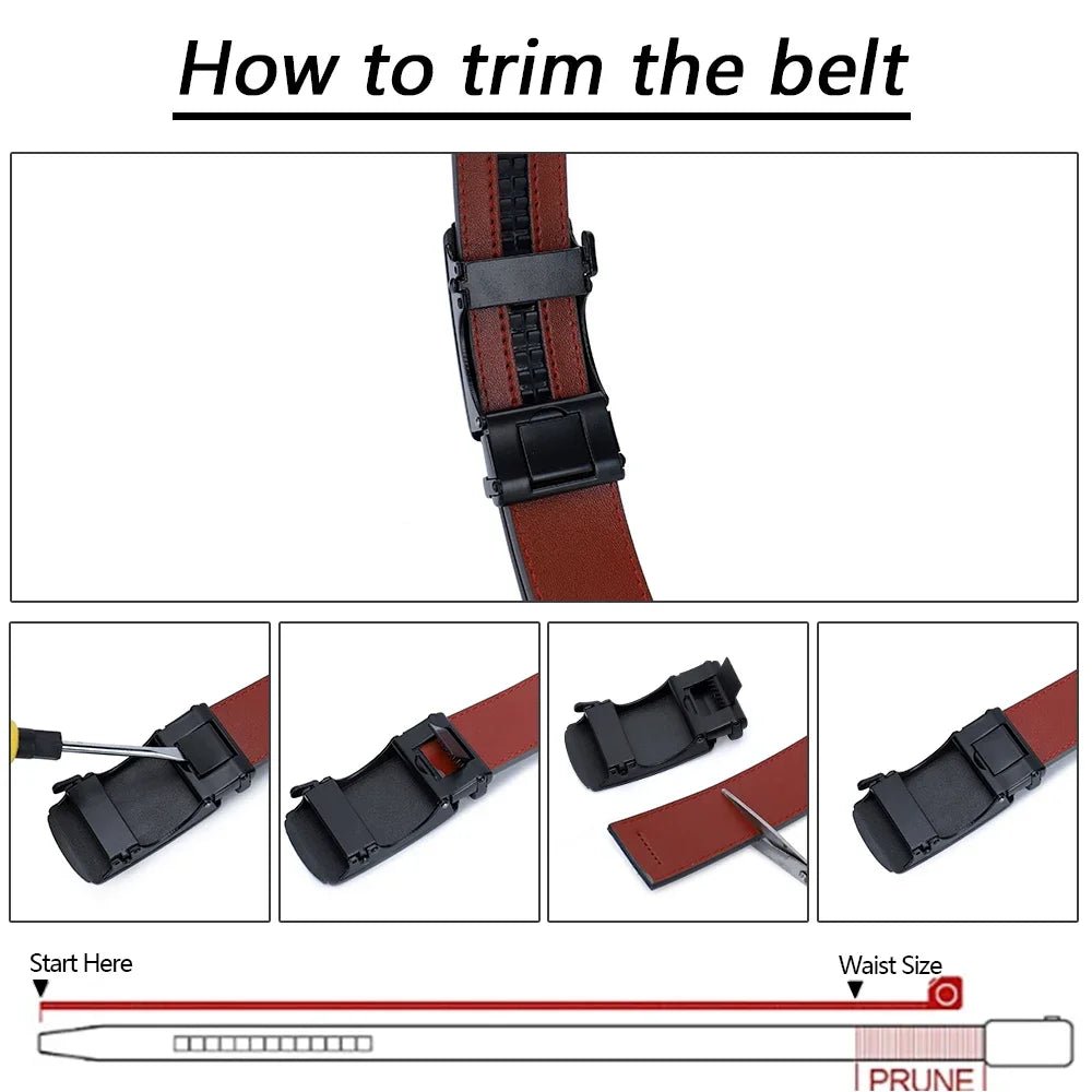 Genuine Leather Belt with Automatic Buckle – Casual Elegance for Everyday Wear - My Wear Clothing Co