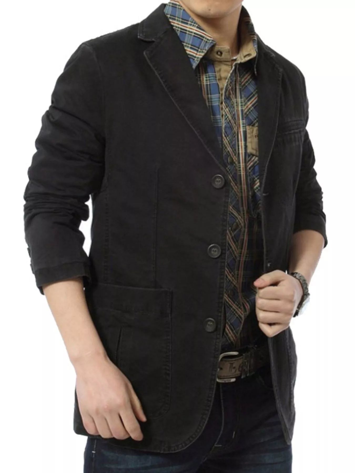 Men's 100% Cotton Button - Up Lapel Collar Blazer (M–5XL) - My Wear Clothing Co