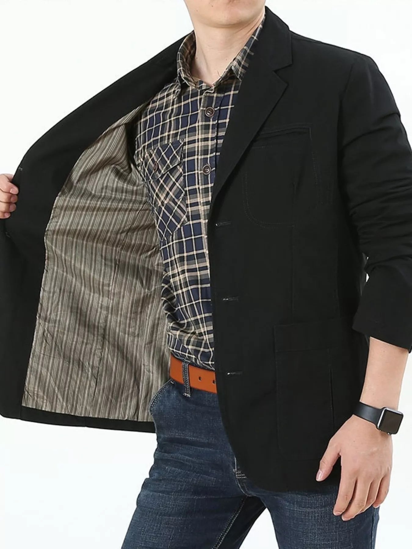 Men's 100% Cotton Button - Up Lapel Collar Blazer (M–5XL) - My Wear Clothing Co