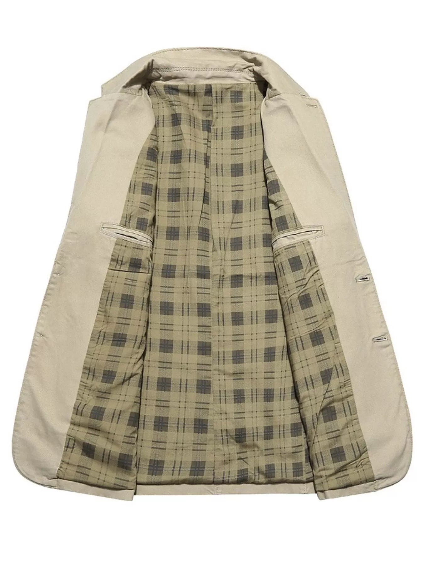 Men's 100% Cotton Casual Button - Up Blazer with Plaid Lining - My Wear Clothing Co