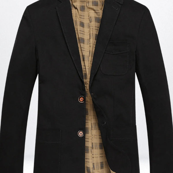 Men's 100% Cotton Casual Button - Up Blazer with Plaid Lining - My Wear Clothing Co