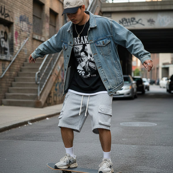 Men's 100% Cotton Drawstring Cargo Shorts - My Wear Clothing Co