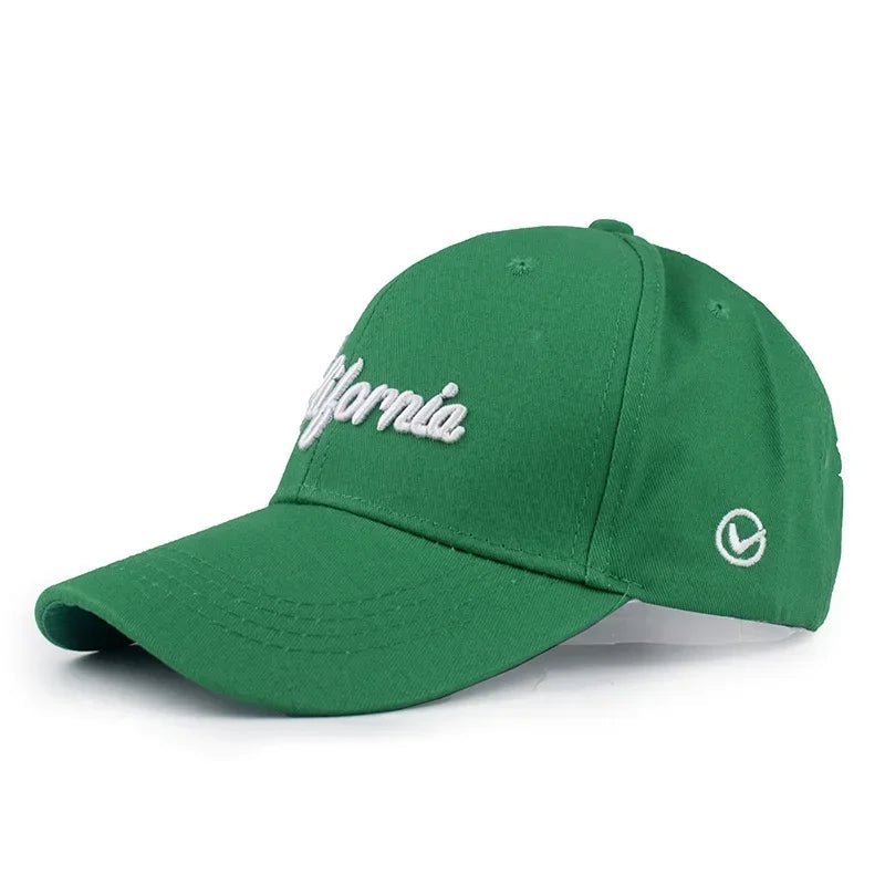 Men's 3D California Embroidered Baseball Cap – Green Snapback for Streetwear and Casual Cool - My Wear Clothing Co