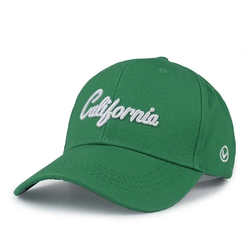 Men's 3D California Embroidered Baseball Cap – Green Snapback for Streetwear and Casual Cool - My Wear Clothing Co