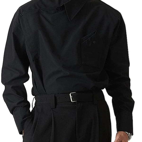 Men's Asymmetrical Long Sleeve Shirt (S–2XL) – Modern Edge, Everyday Comfort - My Wear Clothing Co