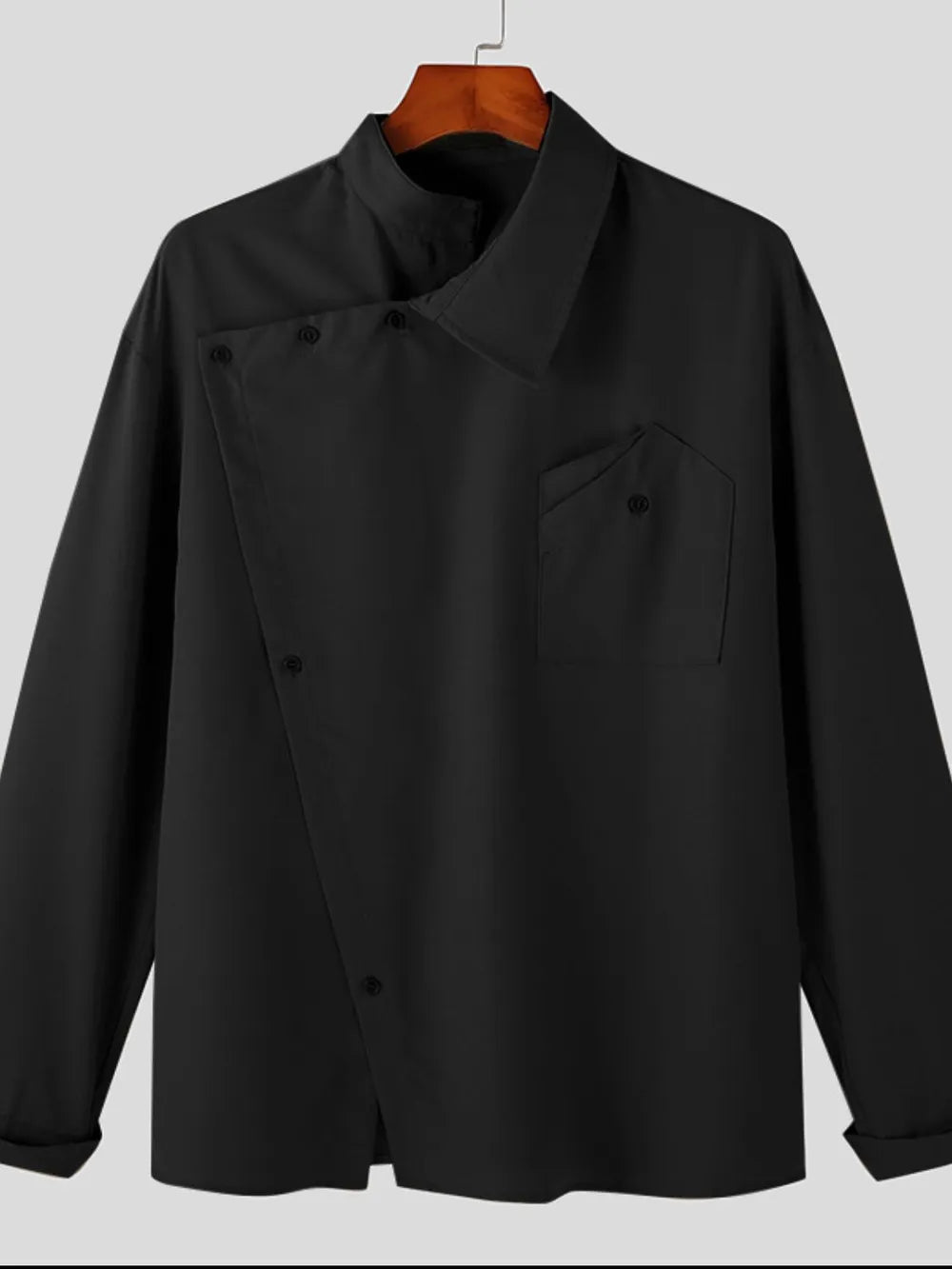 Men's Asymmetrical Long Sleeve Shirt (S–2XL) – Modern Edge, Everyday Comfort - My Wear Clothing Co