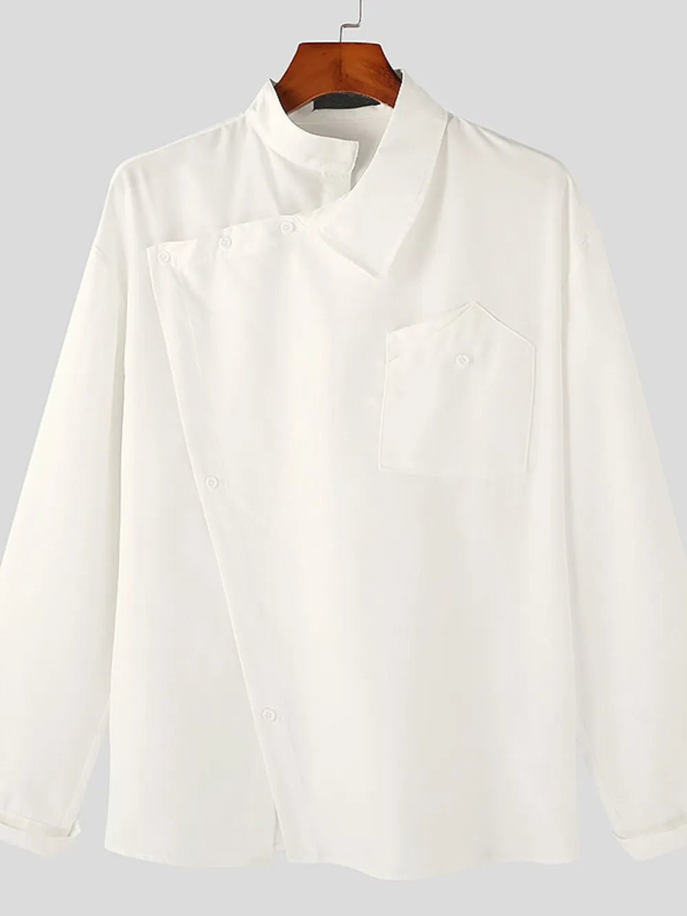 Men's Asymmetrical Long Sleeve Shirt (S–2XL) – Modern Edge, Everyday Comfort - My Wear Clothing Co