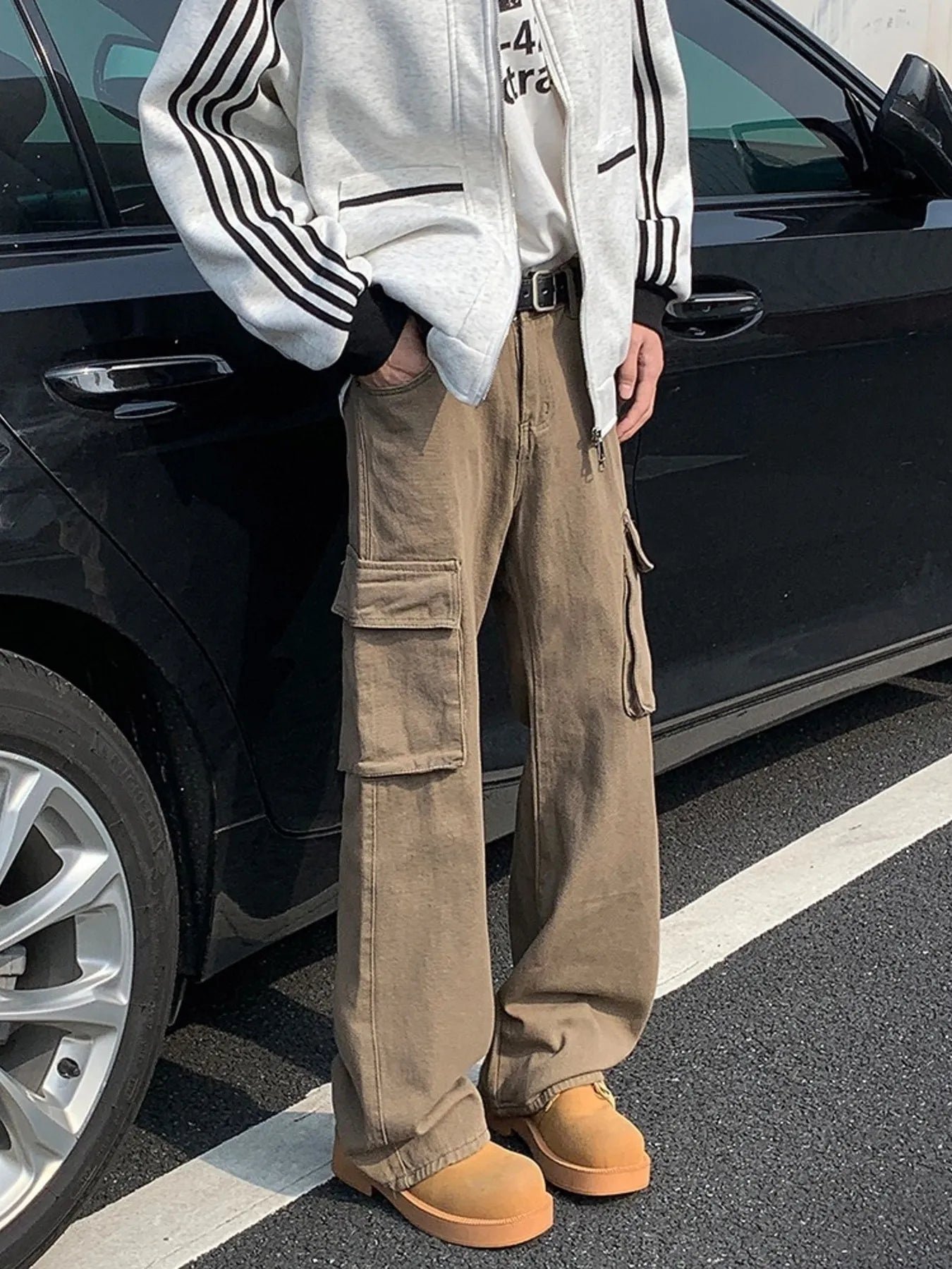 Men’s Brown Loose Fit Cargo Pants – Multi - Pocket, Size Inclusive (S–3XL) - My Wear Clothing Co