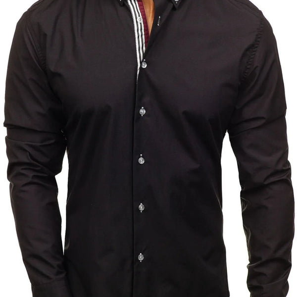 Men's Button - Down Shirt with Striped Detail - My Wear Clothing Co