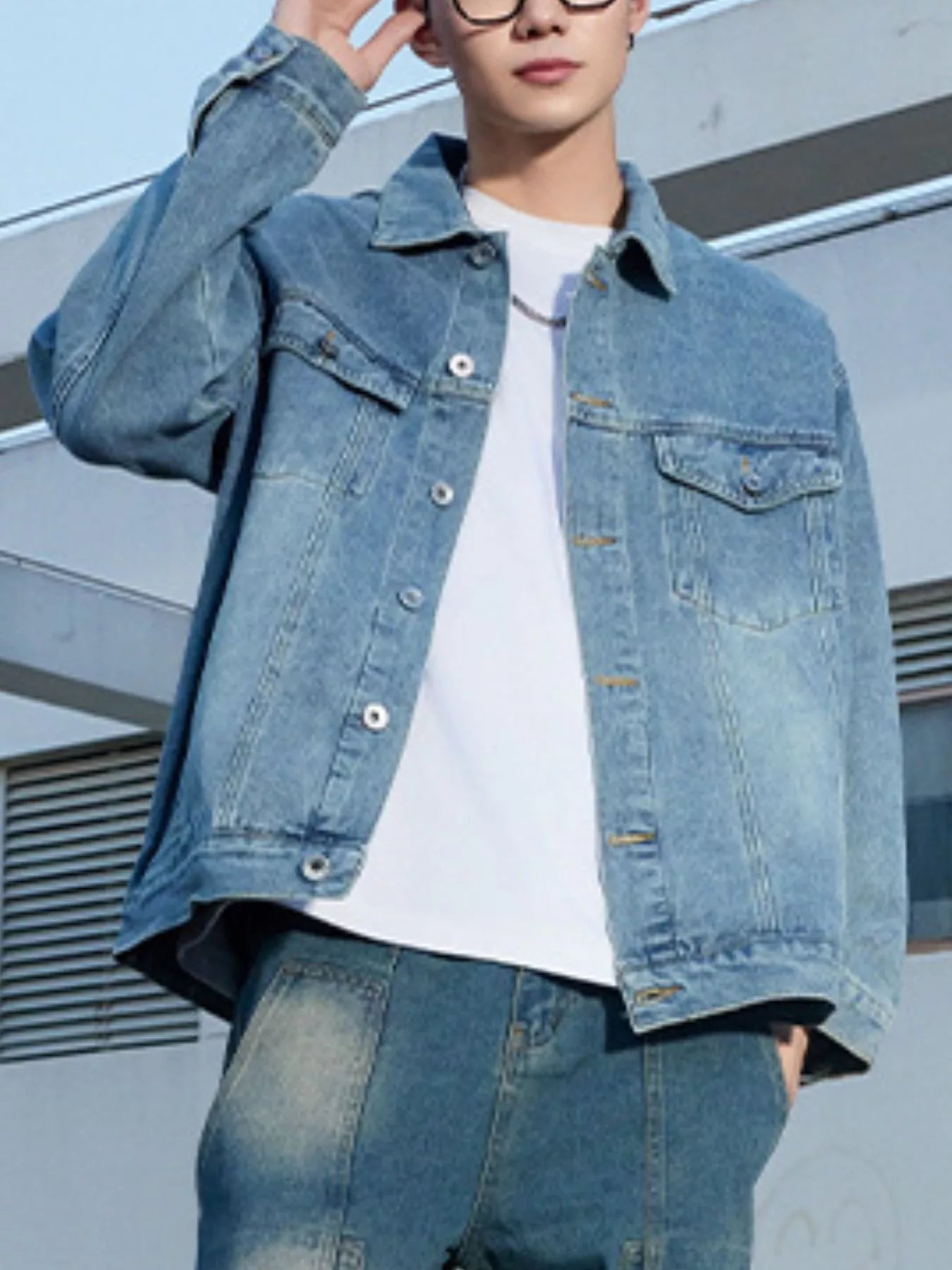 Men's Button Up Long Sleeve Denim Jacket - My Wear Clothing Co