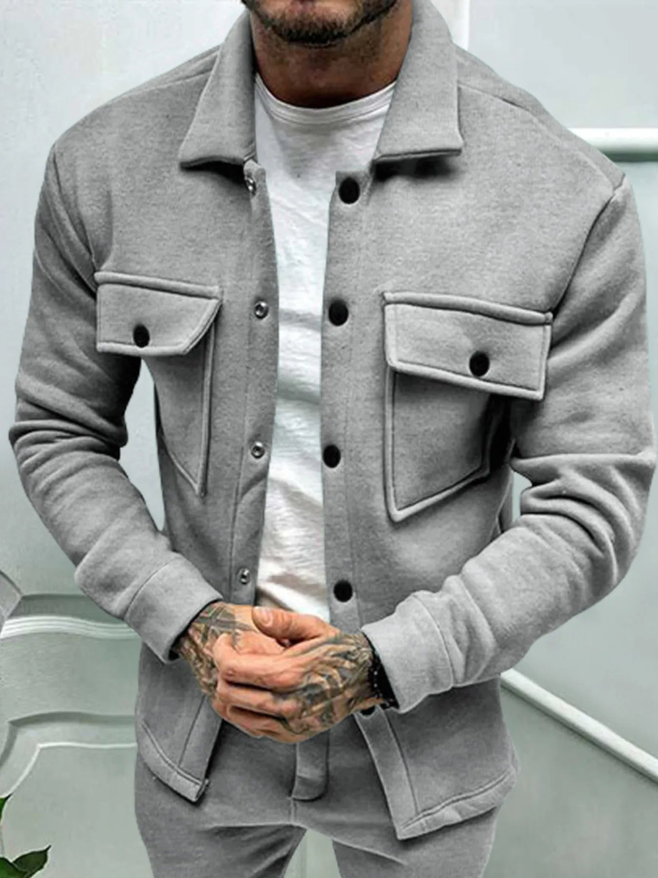 Men's Button - Up Long Sleeve Jacket (S–3XL) – Clean Cut, Everyday Ready - My Wear Clothing Co