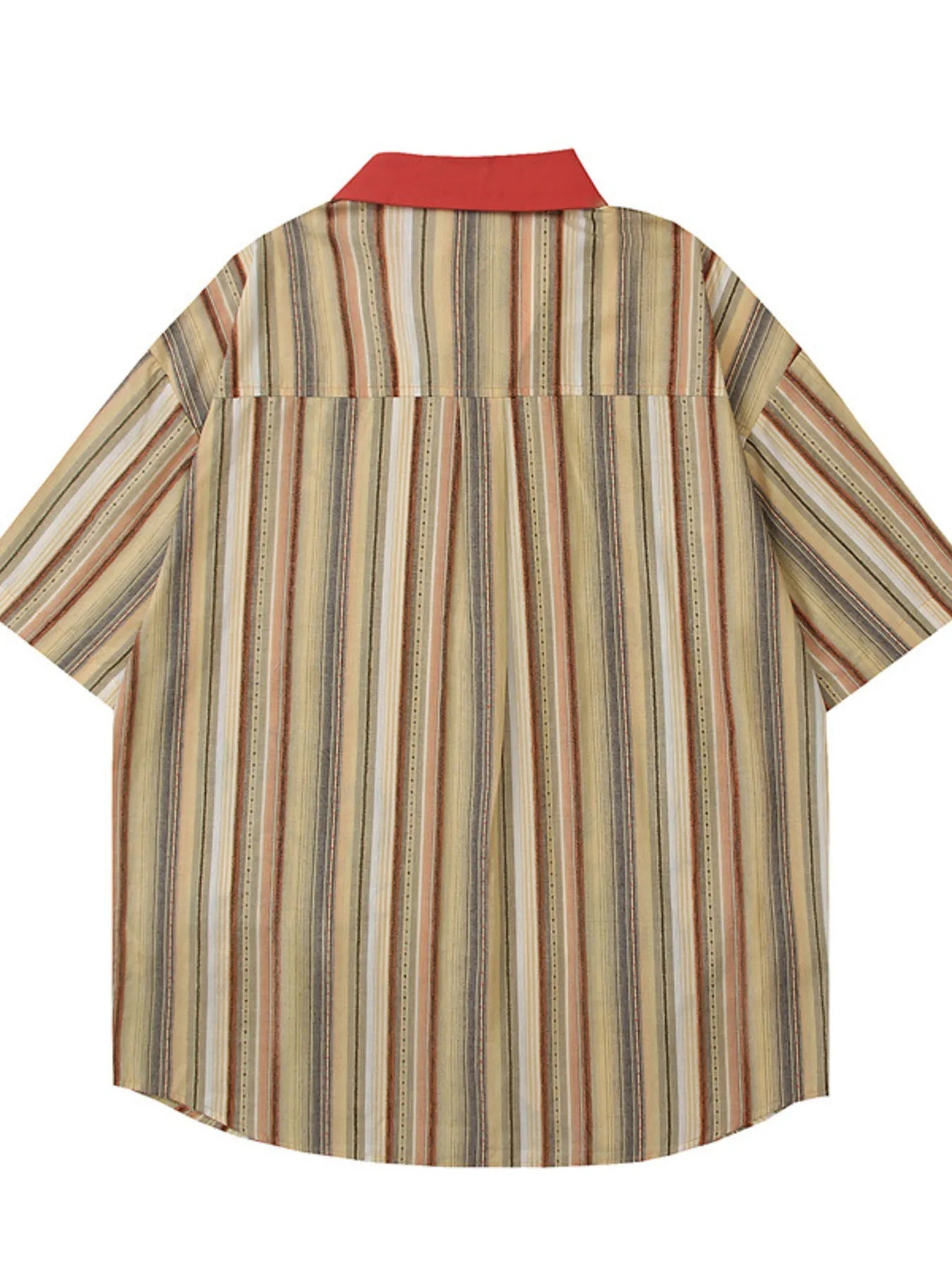 Men's Cartoon Character Striped Shirt with Contrast Collar - My Wear Clothing Co