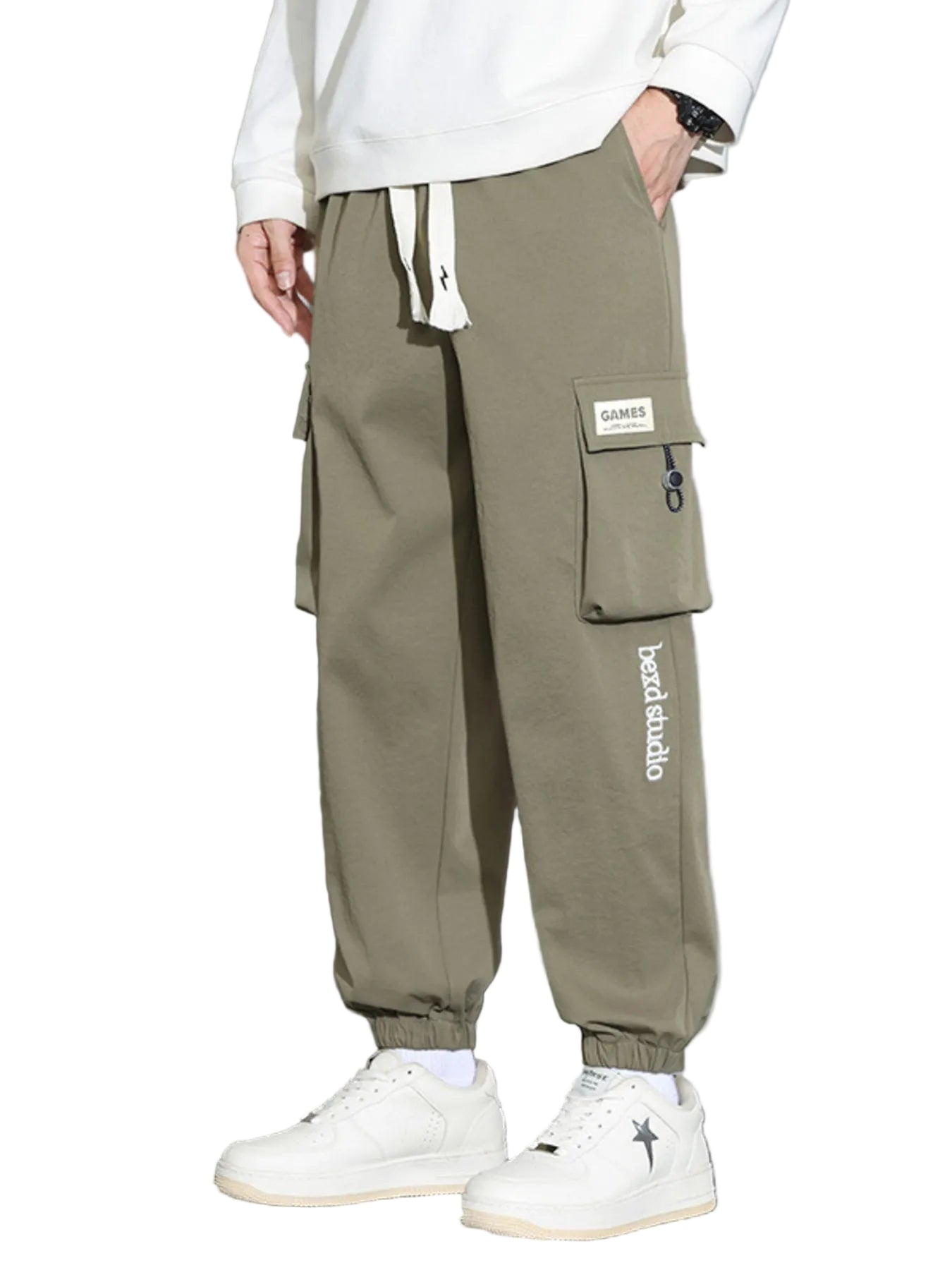 Men's Casual Cargo Pants with Drawstring – Everyday Utility, Relaxed Fit - My Wear Clothing Co