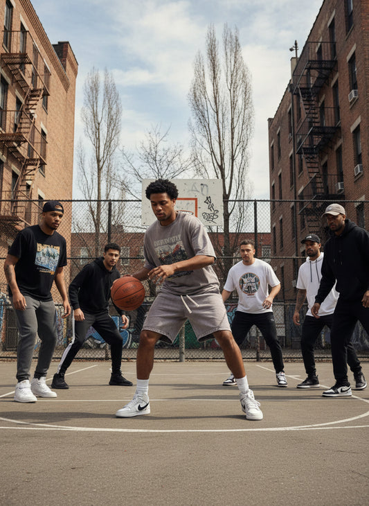 Gray shorts worn by a person on a beige background