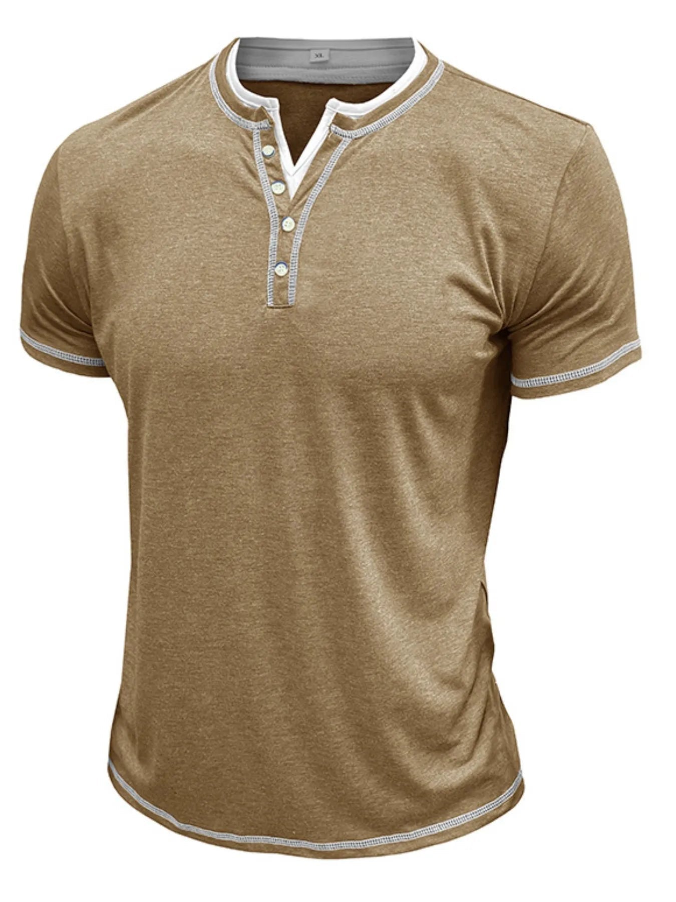 Men's Casual Henley Polo Shirt with Contrast Trim - Everyday Comfort - My Wear Clothing Co