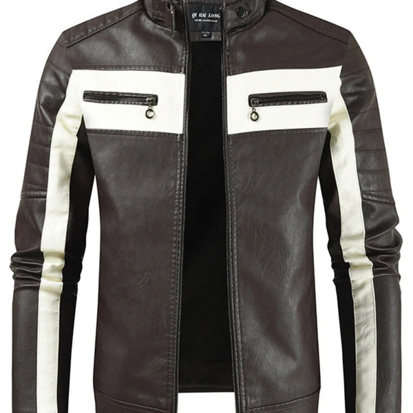 Men's Contrast Zip - Up Jacket (M–5XL) – Sleek Finish, Urban Edge - My Wear Clothing Co