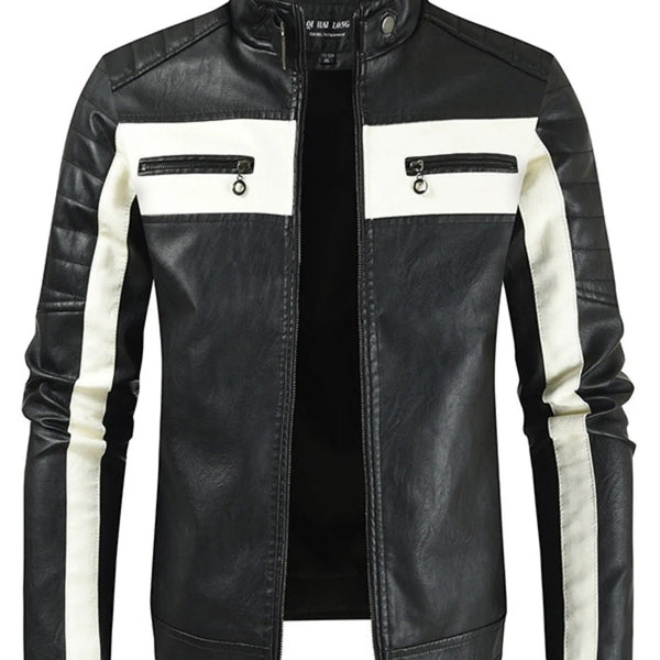 Men's Contrast Zip - Up Jacket (M–5XL) – Sleek Finish, Urban Edge - My Wear Clothing Co