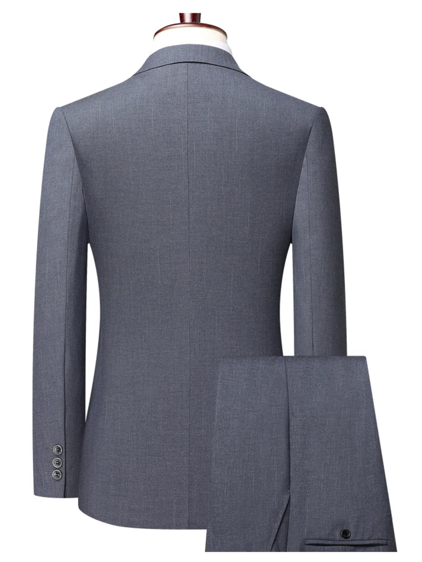 Men’s Dark Grey Lapel Collar Blazer & Pants Suit Set - My Wear Clothing Co