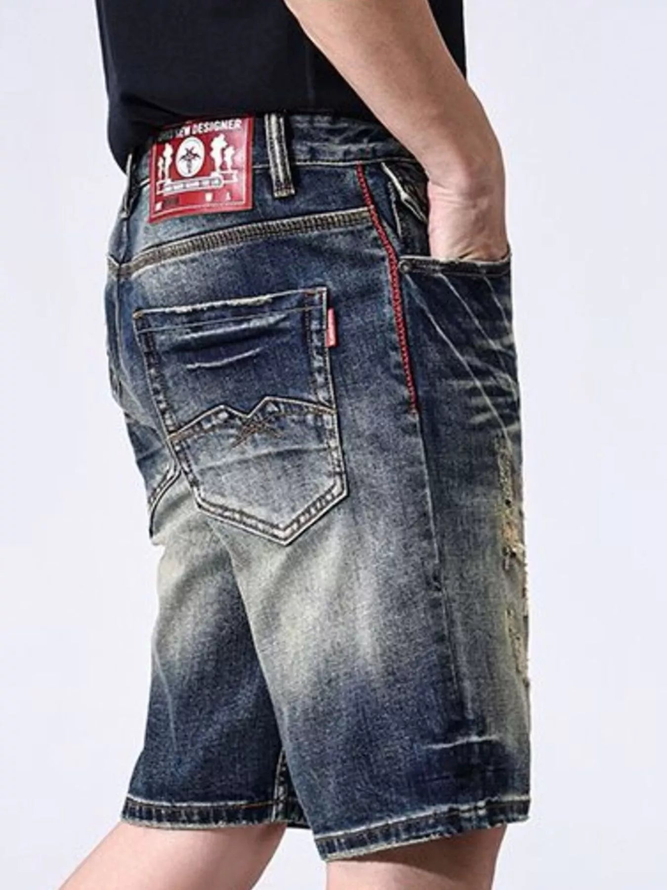Men's Distressed Denim Shorts - Made to move - My Wear Clothing Co