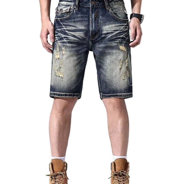 Men's Distressed Denim Shorts - Made to move - My Wear Clothing Co