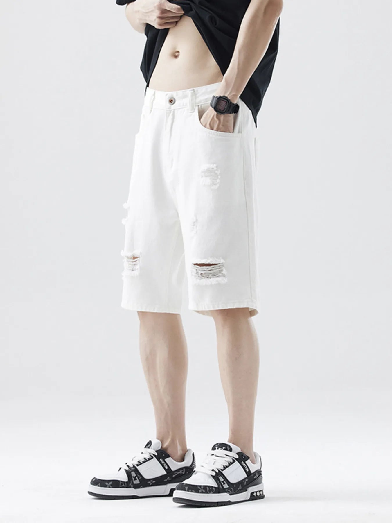 Men's Distressed Denim Shorts - My Wear Clothing Co