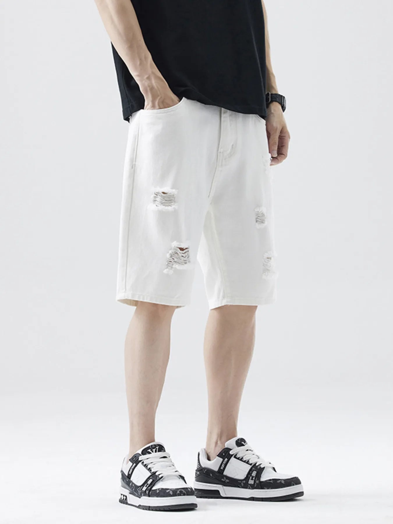 Men's Distressed Denim Shorts - My Wear Clothing Co