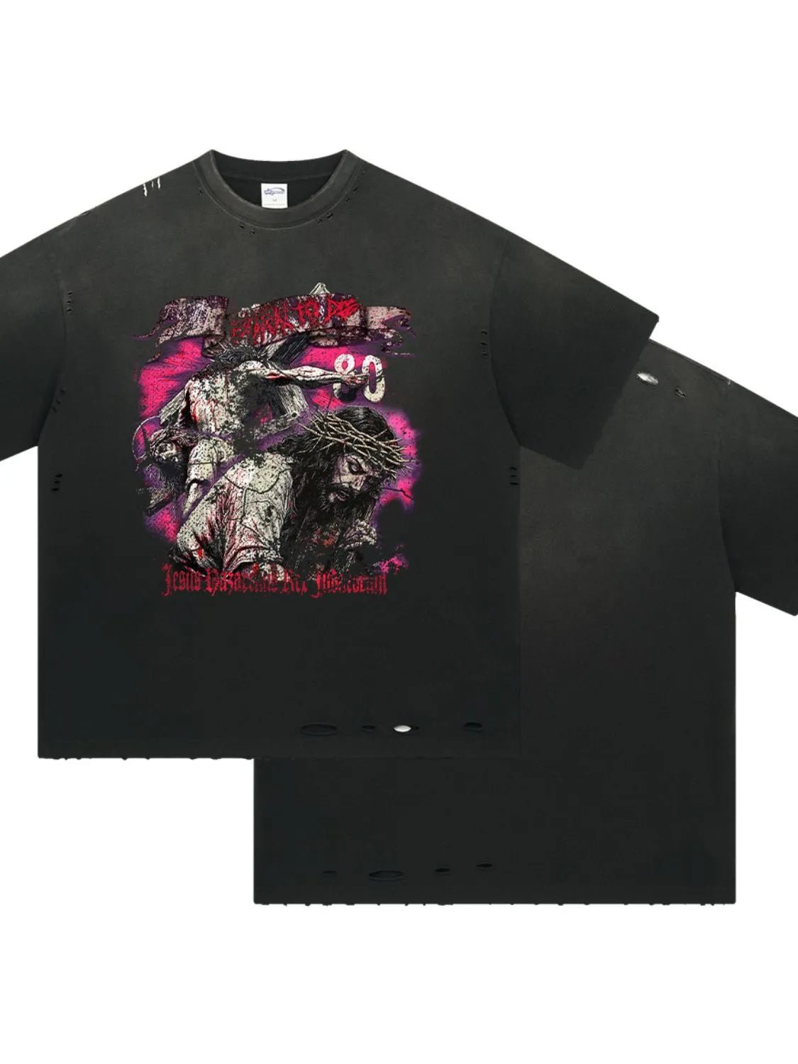 Men's Distressed Detail Round Neck Graphic T-Shirt - My Wear Clothing Co