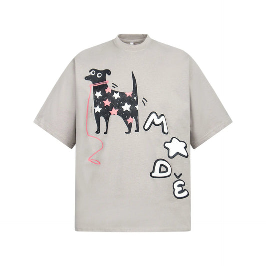 Men's Dog Round Neck Oversized T-Shirt - My Wear Clothing Co