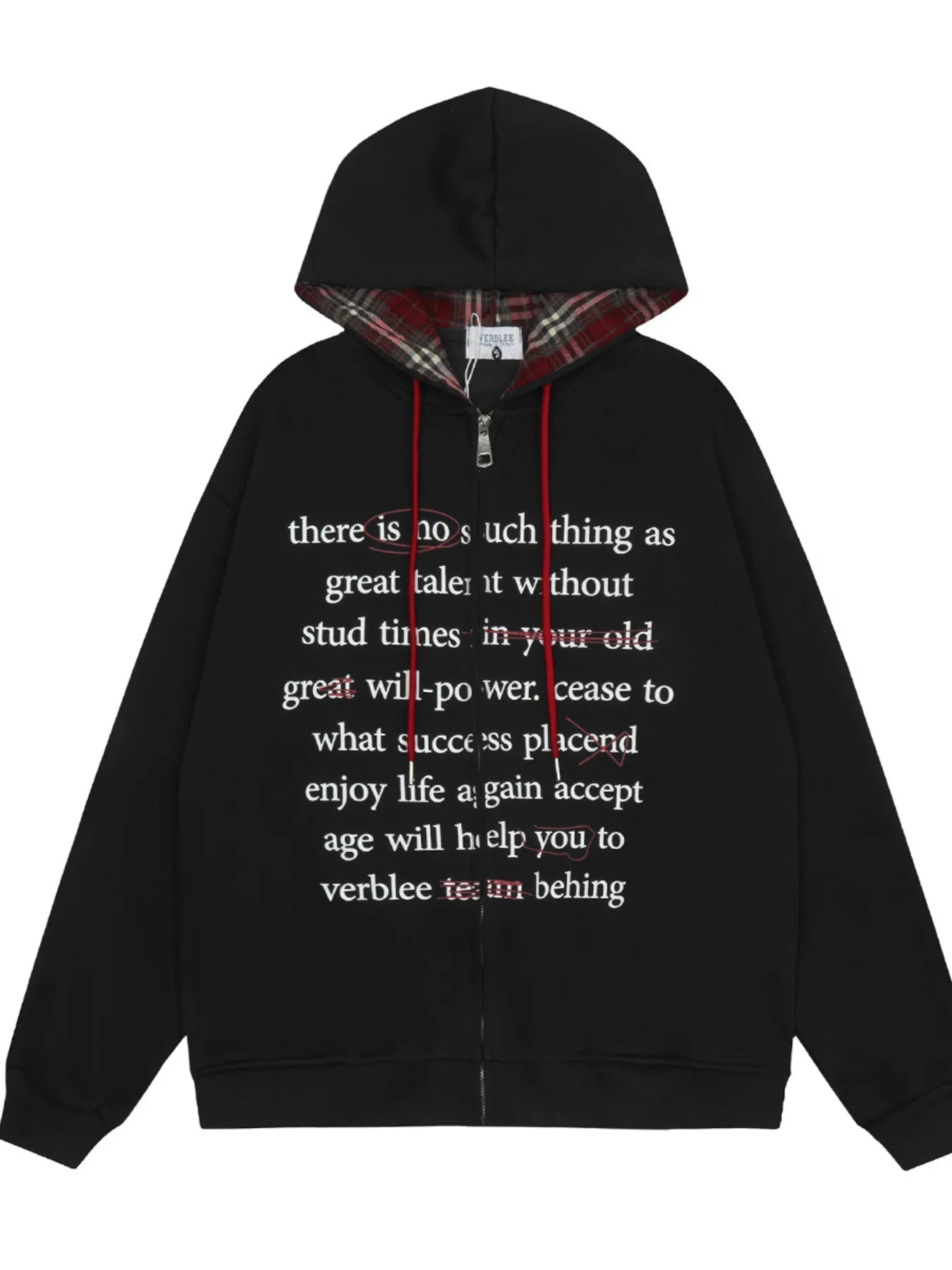 Men's Drawstring Letter Zip Up Hoodie - My Wear Clothing Co