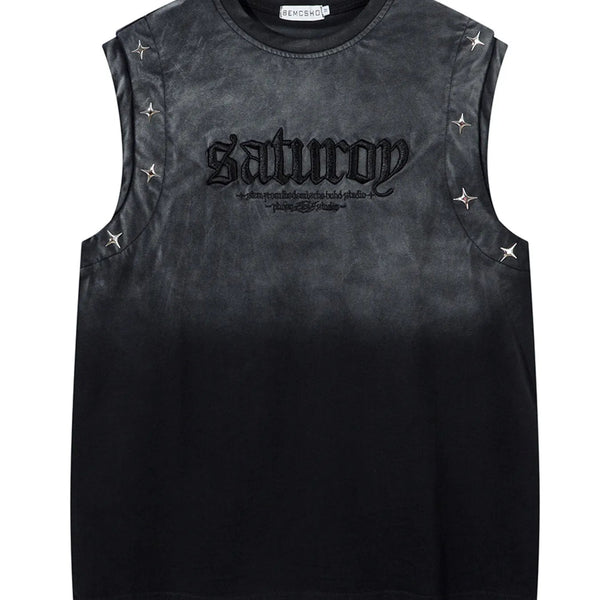 Men's Embroidered Round Neck Tank Top - My Wear Clothing Co